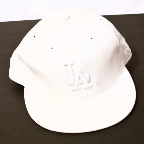 all white dodgers hat